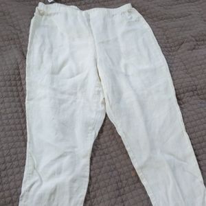 Flax cream ankle pant